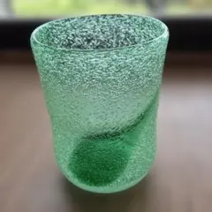 気泡ガラス グラス 緑色 ハンドメイド