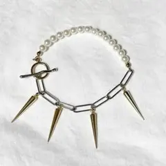 マンテルのブレスレット　パール　チェーン