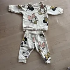 H &M ミニー・デイジー プリント トレーナー・パンツセット6-9M