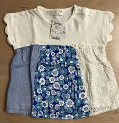 WILL MERY 花柄ドッキングTシャツ 90cm 新品のサムネイル