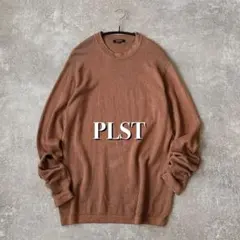 PLST プラステ リネンコットン クルーネック サマーニット ブラウン Mのサムネイル