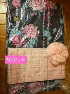 大人希少Sサイズ クリーニング済 美品 松田聖子 浴衣 帯 花飾り 3点セット