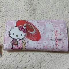 キティちゃん長財布　桜和傘　サンリオ