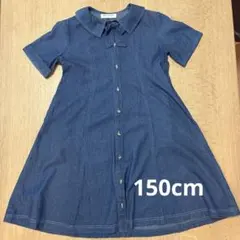 美品 ポンポネットJr.半袖デニムワンピース　ジュニアＭサイズ　150cm