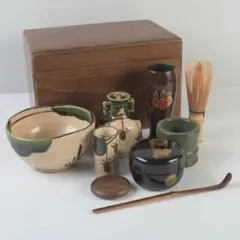 送料無料　野点セット 茶碗・高級茶杓・茶入れ・杓立て・香合　仕服 茶道具一式 送料無料 野点セット 茶碗・高級茶杓・茶入れ・杓立て・香合 仕服