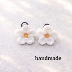 【2個セット】キッズ・ベビーヘアゴム ホワイト