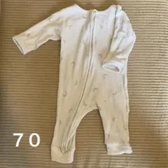 PUPPAPUPO ワッフルロンパース 月柄 70cm