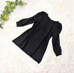 美品❗️ CHIP CLIP チュニックワンピース M 黒 パフ袖