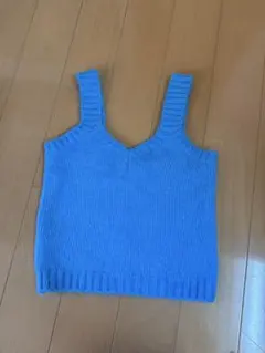 ZARA 水色 ニットベスト S 春服