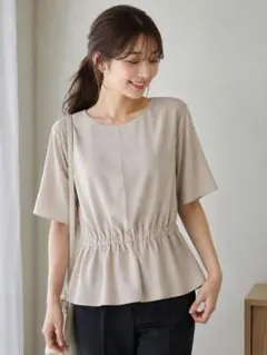 ☆美品☆23区 【洗える】ストレッチジョーゼット レイヤー カットソー 