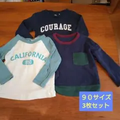 UNIQLO 西松屋　長袖カットソー 90 ネイビー/グリーン　男の子