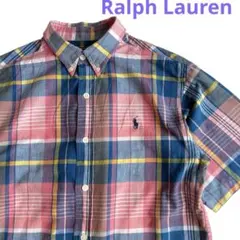80'sRalph Lauren半袖マドラスチェックシャツ ナイガイ　170