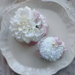 親子コサージュ くすみピンク マム ハンドメイド 入学式 卒業式