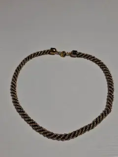 ゴールドとブルーのツイストネックレス