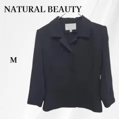 NATURAL BEAUTY テーラードジャケット M ブラック 七分袖 薄手