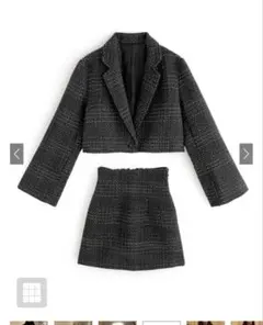 ツイードショート丈ジャケット×ミニスカートセットアップ[tu1425]