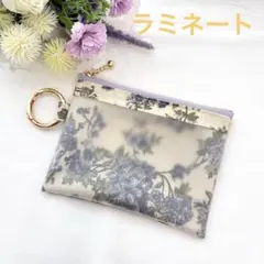 リバティ ラミネート ダブルファスナーポーチS〈ハムステッドサマー