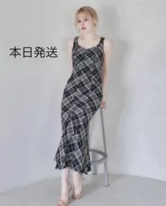 ANDMARY Cecily check long dress - メルカリ