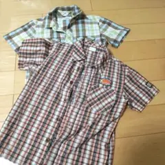 【男の子 まとめ売り】チェック柄 半袖シャツ マルチカラー 2枚