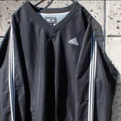 adidas GOLF 00s 定番 ロゴ刺繍 細3ライン 古着 プルジャケット