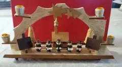 木製クリスマス　4個のキャンドルホルダースタンド　新品未使用