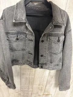 GUグレー クロップドデニムジャケット