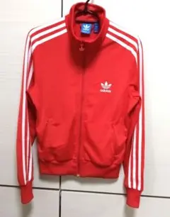 adidas トラックジャケット ジャージ トレフォイル 赤 Mのサムネイル