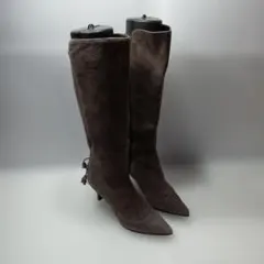 値下◎2.5◎M896P◎カネマツ◎ブラウン◎ロングブーツ◎ファスナーあり