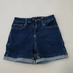 ダークブルー デニム ハーフパンツ