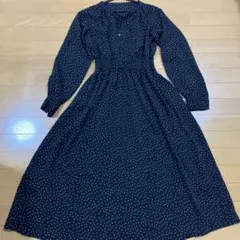 SENSE OF PLACE 　ロングワンピース　黒　ドット柄