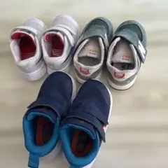 Nike ベルクロ スニーカー ホワイト/ブルー　ニューバランス3足セット