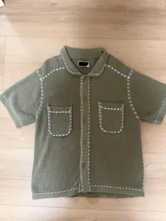 フィンガリン BEACH SHIRT 半袖ニット カーキのサムネイル