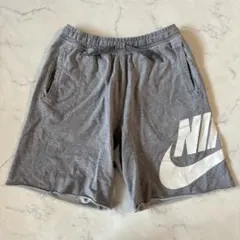 【ナイキ】ハーフパンツ スウェット グレー デカロゴ スポーツウェア