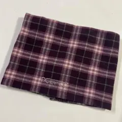 チェック柄ネックウォーマー 紫系