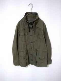 バナナリパブリック　薄手コットンジャケット　レディースS　カーキ色　ドローコード