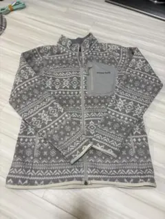 モンベル クリマプラス100 フリースジャケット S グレー ノルディック柄