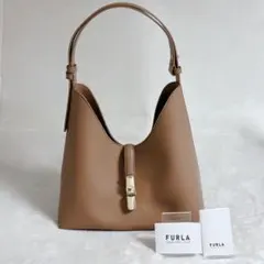極美品　フルラ　ゴッチャ　ホーボーM ワンショルダー トートバッグ　ブラウン