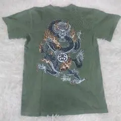 【希少/激レア】 OLDSTUSSY Tシャツ 90s ドラゴン カーキ S 綿