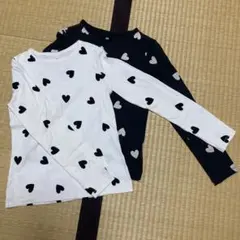 H&M 長袖カットソー 2枚セット ハート柄 130-140cm