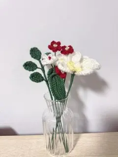 即購入可】編み物 枯れない花束 毛糸のお花 ウールフラワー - メルカリ
