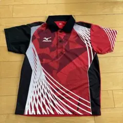 Mizuno 卓球 ポロシャツ 赤黒