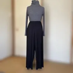 UNIQLO ストライプ ワイドパンツ ゴムウエスト