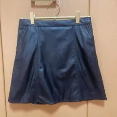 H&M レザー スカート 黒 ブラック