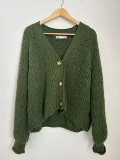 【ZARA】グリーンカーディガン