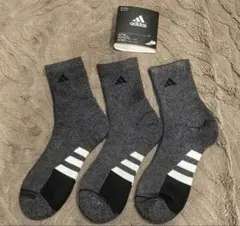 adidas ストライプデザイン ソックス 3足セット 24-26cm