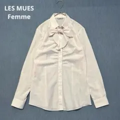 【美品】LES MUES Femme 2way リボン付きブラウス ピンク 9号のサムネイル