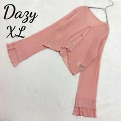 Dazy 長袖 カーディガン シアーカーディガン ピンク XL 大きいサイズのサムネイル
