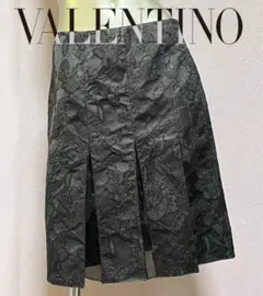 VALENTINO 黒ラメ入薄地ジャカードスカート40のサムネイル