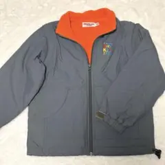 【良品】ミキハウス ジャケット キッズ用120cm グレー/オレンジ 裏起毛