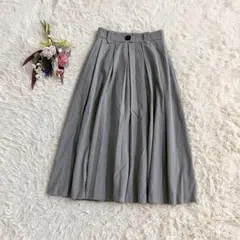 『ZARA』ザラ　ロングプリーツスカート　Aライン　ボタン　バックファスナー